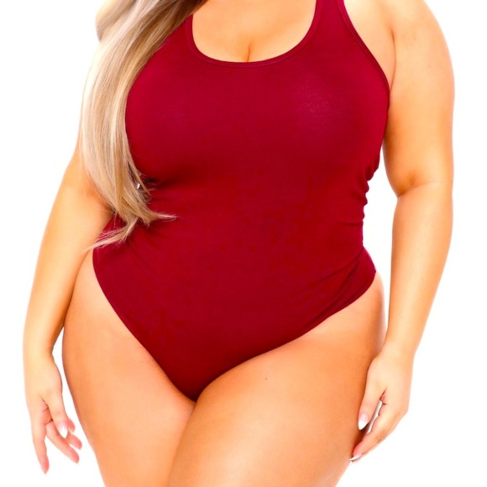🔥🔥Burgundy Tank Top Bodysuit Size 1X